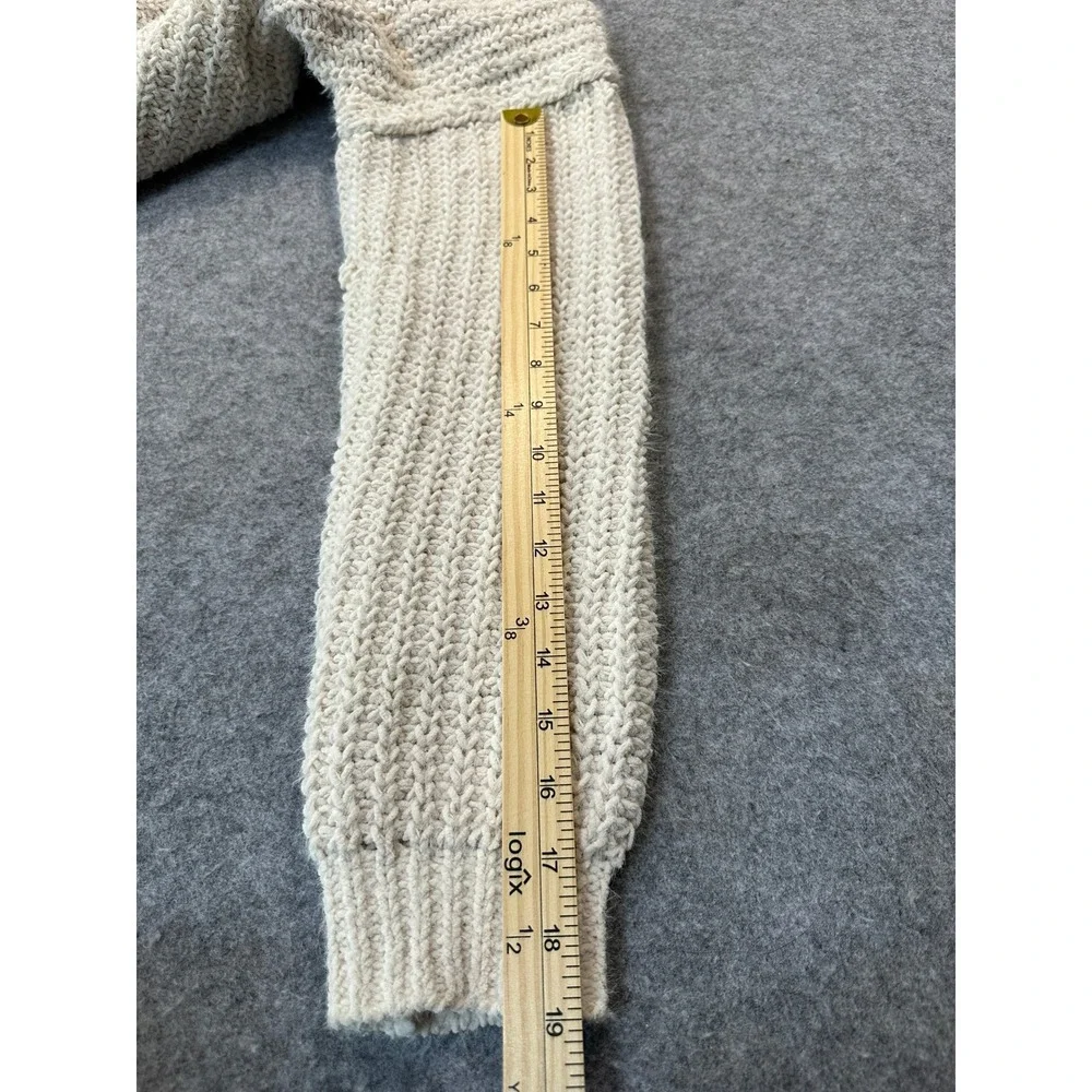 No Boundaries Cable Knit Cropped Sweater Medium‎ Cream Ivory Chunky Soft Knit